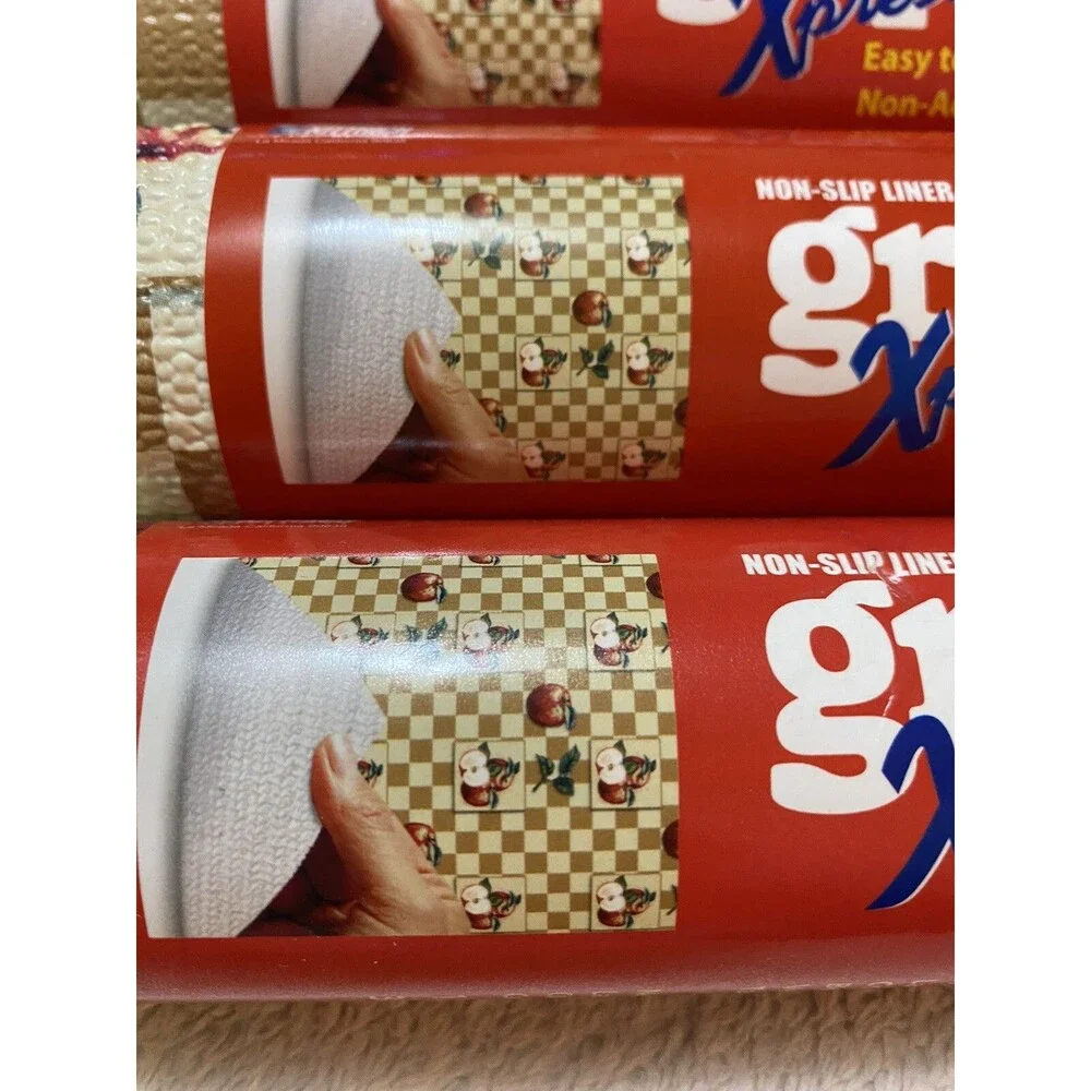 Grip Xpressions Non Slip Liner Apple Check Discontinued Vintage Lot Of 3 Shelf